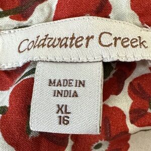 Coldwater Creek Red and White Floral Top